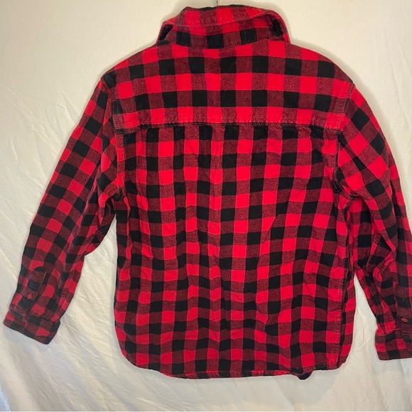 Wonder Nation Large 10/12 Girls Red and Black Plaid Button Down Long Sleeve - Picture 7 of 8